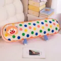 Clown long bolster pillow for bed and sofa, cute polka dot design with plush cushion support. - 90cm / Oval Beige