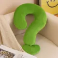 Trendiges grünes Fragezeichen Plüschkissen, kreatives Nackenkissen für gemütliches Sofa. - Grün