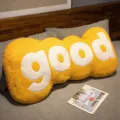 Nordic creative yellow long letter good body pillow soft plush sofa cushion for sleeping - Small 65x30cm / Yellow - GOOD