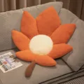 Coussin douillet en forme de feuille d'érable, oreiller orange en velours côtelé pour canapé. - Orange