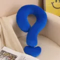 Blauer Plüschkissen in Fragezeichenform kreatives Deko Kissen für Sofa bequemes Nackenkissen. - Blau