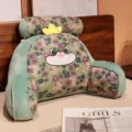Grazioso cuscino schienale per letto in peluche floreale, morbido cuscino da lettura con viso. - Dinosauro