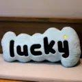 Blue plush lucky letter pillow soft decorative sofa cushion creative home decor throw pillow - 80cm / Blue