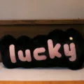 Black lucky letter plush pillow, soft sofa cushion, creative long bolster for sleep. - 80cm / Black