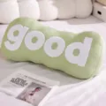 Nordic style green ergonomic throw pillow with white embroidered letters good for sofa bed. - Green Ice Silk Good