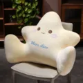 Cute star plush backrest pillow, soft lumbar support cushion for bed, dorm, reading. - Golden Mango Star