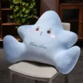 Blue star plush back cushion cute cartoon pillow soft lumbar support for dorm bed reading - Ocean Blue Star
