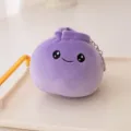 Portachiavi carino in peluche a forma di panino viola, morbido ciondolo gnocchetto, borsa. - Viola - Carino