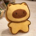 Peluche toast carino morbido cuscino pane animale imbottito decorazione stanza bambini - Gattino Toast Felice / 17cm / Marrone chiaro