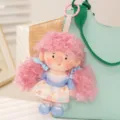 Llavero de muñeca de peluche con pelo rizado lindo, bonito colgante de bolso y regalo para chicas. - 15cm 40g / Rosa Melocotón