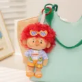 Lindo muñeco de peluche de niña de pelo rizado llavero bolso colgante estilo de verano juguete - 15cm 40g / Chiwen