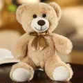 Simpatico orsacchiotto di peluche primo piano, morbida bambola per regalo di sonno. - Kaki / 30cm