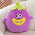 Cuscino in peluche a forma di melanzana divertente, peluche carino con bocca grande, viola. - Melanzana / 40CM