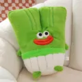 Divertente cuscino in peluche di verdure verdi a bocca grande, simpatica bambola regalo. - Cipollotto / 35cm