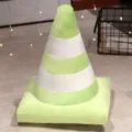 Cute green white traffic cone plush pillow soft toy creative home decor gift variant. - Green