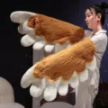 Plush animal paw gloves soft cute costume props gia party cosplay kai diaskedasi tora. - Καφέ Φτερά