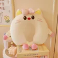 Oreiller de voyage en mousse à mémoire de forme chat mignon coussin de cou en U soutien doux - Chat Mignon