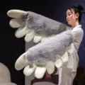 Guanti giganti in peluche con zampe di animale grigio bianco accessori cosplay fan - 80cm / Ala Grigia