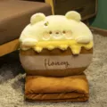 Grazioso cuscino orsetto torta e coperta 3 in 1 caldo per mani regalo invernale dolce. - Cuscino scaldamani 40 x 30 cm (senza coperta) / Cuscino scaldamani orso torta con porta coperta