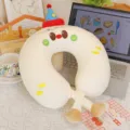 Oreiller cervical en mousse à mémoire de forme pain mignon pour voyage et bureau. - Crème de Fête