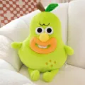 Cute funny green fruit plush toy big mouth doll soft pillow stuffed cushion for kids gifts - Pear