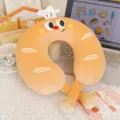 Oreiller de cou mignon en forme de pain de dessin animé avec chapeau de chef, mousse à mémoire. - Chef Pain