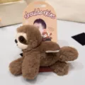 Cute brown sloth shoulder plush toy with magnetic design, soft stuffed animal doll gift. - Sloth