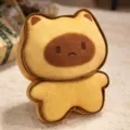 Simpatico peluche capibara pane toast morbido animale imbottito cuscino regalo - Gattino Toast Triste / 17cm / Marrone chiaro