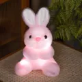 Cute glowing pink bunny plush toy, colorful light up stuffed rabbit doll for kids gift. - Sitting Pink Rabbit / 25cm/0.14kg