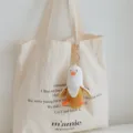 Simpatico portachiavi in peluche anatra banana, morbida bambola farcita per borse. - Portachiavi 10cm / Ciondolo papera banana gialla