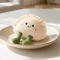 Adorable dumpling plush toy soft stuffed gyoza doll with cute little legs for home decor - Dumpling