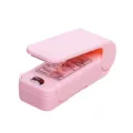 Mini portable heat sealing machine for plastic bags, handy snack food sealer tool. - Pink