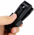 Tent clip tarp clamp detail view showing the adjustable buckle structure for outdoor camping. - 2000 Pieces/Pack / Black