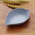 Creative wheat straw small seasoning dish, leaf shape mini sauce bowl for kitchen dining table. - Bulk/Unpackaged / Blue