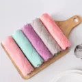 Thickened kitchen cleaning towel absorbent microfiber dish rag multi-color set home - Random Color