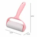 Pink lint roller for clothes with dust removal paper, plastic handle, 18x12cm size, pet hair remover. - Pink with Roll Paper