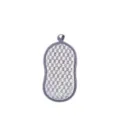Double-sided silver wire dishwashing sponge, gray hanging loop, kitchen cleaning pad - Gray