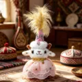 Ethnic style plush sheep doll cute lamb toy with pink dress and feather hat souvenir gift. - Xinjiang Little Lamb in Pink Dress / 15cm (With Hat 35cm)
