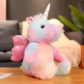 Lindo unicornio de peluche luminoso, muñeca sentada cojín suave, estilo variante colorido. - Postura Sentada / Altura Sentado 25cm / Multicolor