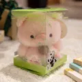 Cute pink pig plush toy doll with transparent gift box and cute panda bamboo decor for girls. - Xiang Dundun Gift Box