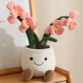 Cute plush tulip potted toy, soft plush simulation plant ornament for living room decor. - Orchid Ornament (35cm) / Pink