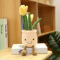 Plush Tulip Potted Plant Toy Cute Stuffed Flower Home Decor for Living Room Ornament - Tulip Ornament (35cm) / Yellow