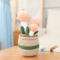 Cute plush mushroom potted toy, soft stuffed plant ornament for home living room decor. - Mushroom Ornament (25cm) / Deep Pink