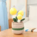 Cute plush potted plant toy, soft stuffed yellow mushroom decor for home living room - Mushroom Ornament (25cm) / Yellow