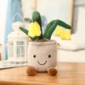 Cute tulip plush flower pot toy soft potted plant doll for home living room decor and kids gift - Lanling Flower Ornament (35cm) / Yellow