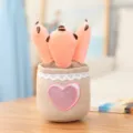 Cute plush succulent potted plant toy, creative heart lace pot for home room decor. - Bear Paw Ornament (25cm) / Pink