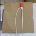 Manual fuel transfer pump hand siphon pump for car motorcycle oil gas liquid extraction tool. - Red White