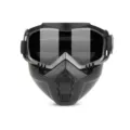 Tactical motorcycle goggles mask, windproof dustproof full face mask for outdoor riding. - Black Lenses