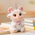 Cute plush vinyl sheep keychain bag charm fluffy doll pendant for daily cute accessories - 15cm / White With Bell
