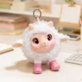 Cute plush sheep keychain toy, soft lamb doll pendant for bag keyring wonderful gift. - 13cm / White Sphere Style